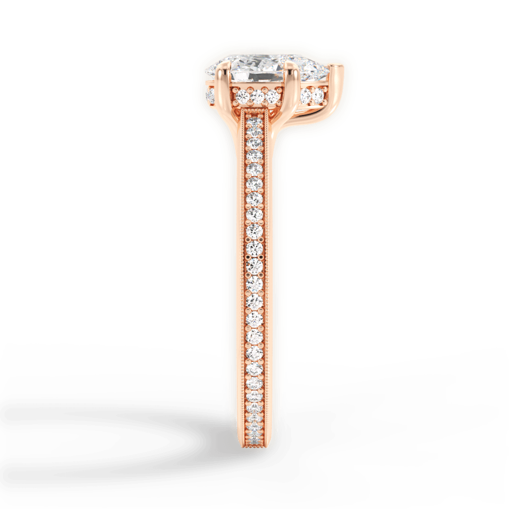 Janet Pear Cut Lab Grown Diamond 18Kt Rose Gold Engagement Ring - View 4