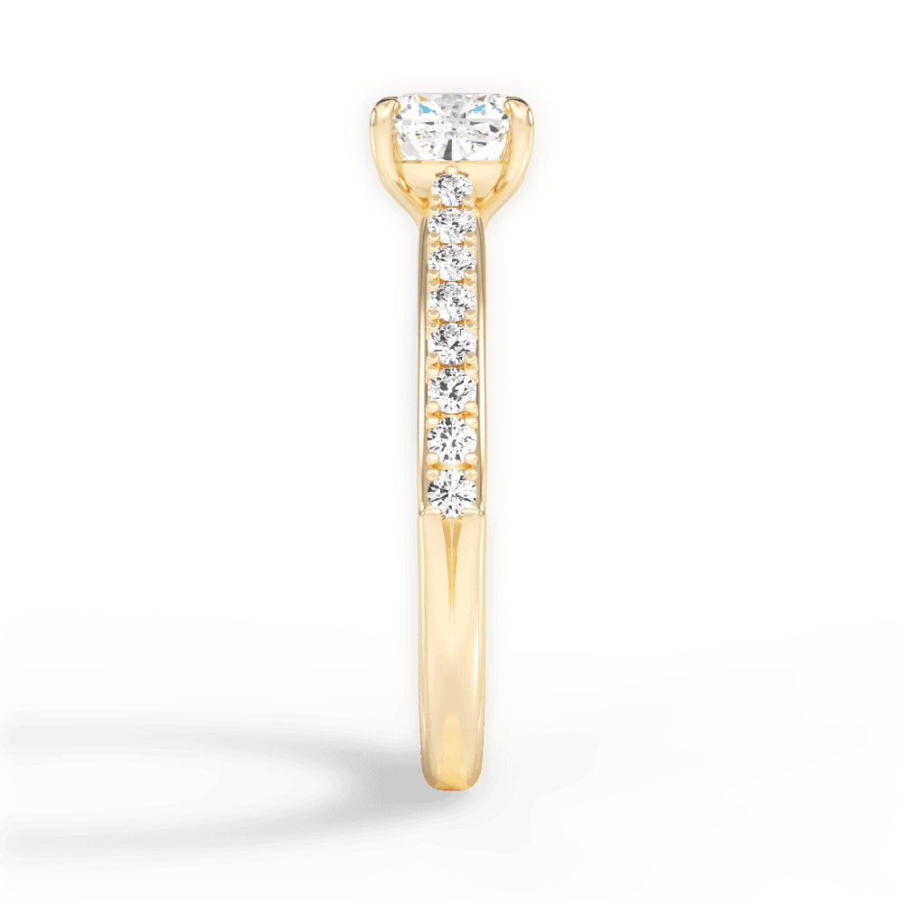 Elizabeth Cushion Cut Lab Grown Diamond 18Kt Yellow Gold Engagement Ring - View 4