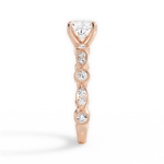 Edith Cushion Cut Lab Grown Diamond 18Kt Rose Gold Engagement Ring - View 4