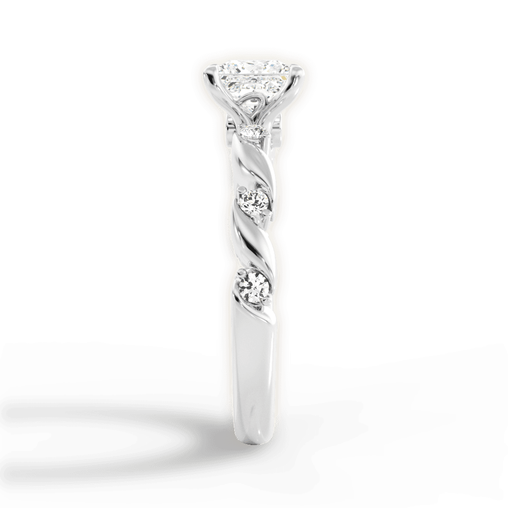 Emma Princess Cut Lab Grown Diamond 14Kt White Gold Engagement Ring - View 4
