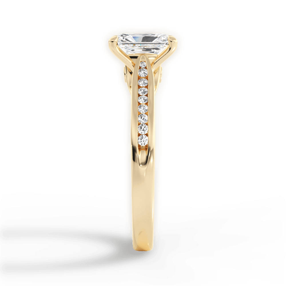 Elena Radiant Cut Lab Grown Diamond 18Kt Yellow Gold Engagement Ring - View 3