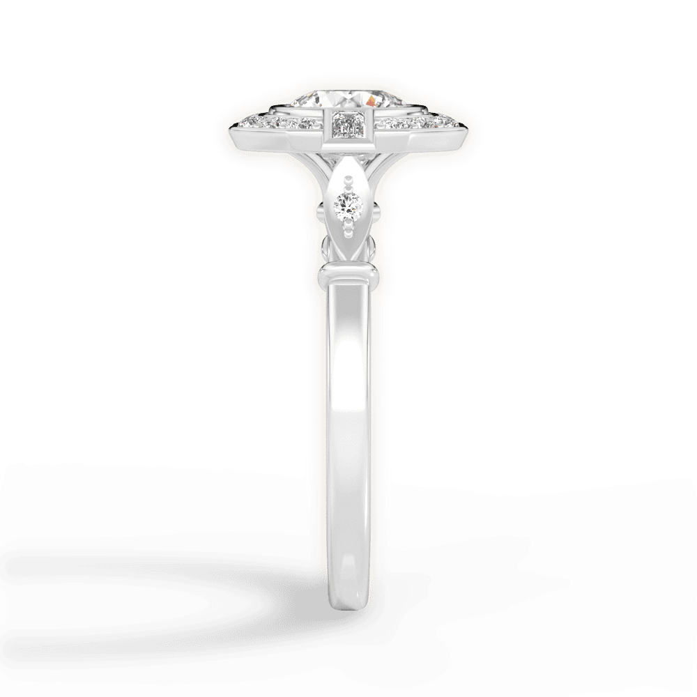 Jenna Round Cut Lab Grown Diamond 14Kt White Gold Engagement Ring - View 4
