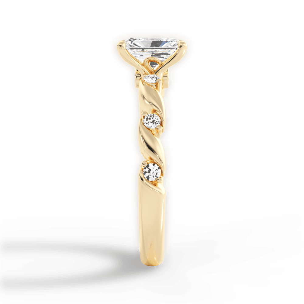 Emma Radiant Cut Lab Grown Diamond 18Kt Yellow Gold Engagement Ring - View 3