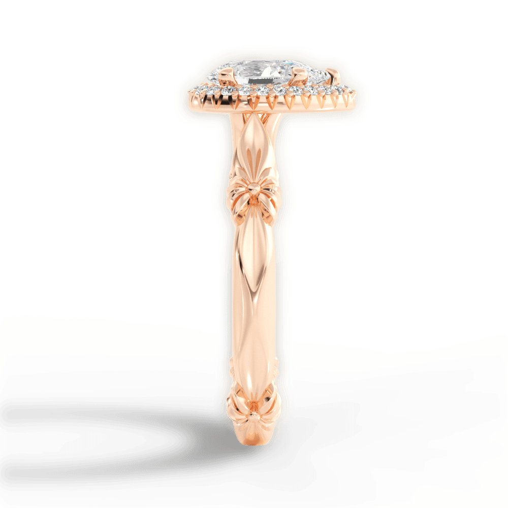 Erica Pear Cut Lab Grown Diamond 18Kt Rose Gold Engagement Ring - View 2