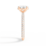 Kristen Oval Cut Lab Grown Diamond 18Kt Rose Gold Engagement Ring - View 2