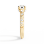 Josephine Round Cut Lab Grown Diamond 18Kt Yellow Gold Engagement Ring - View 3