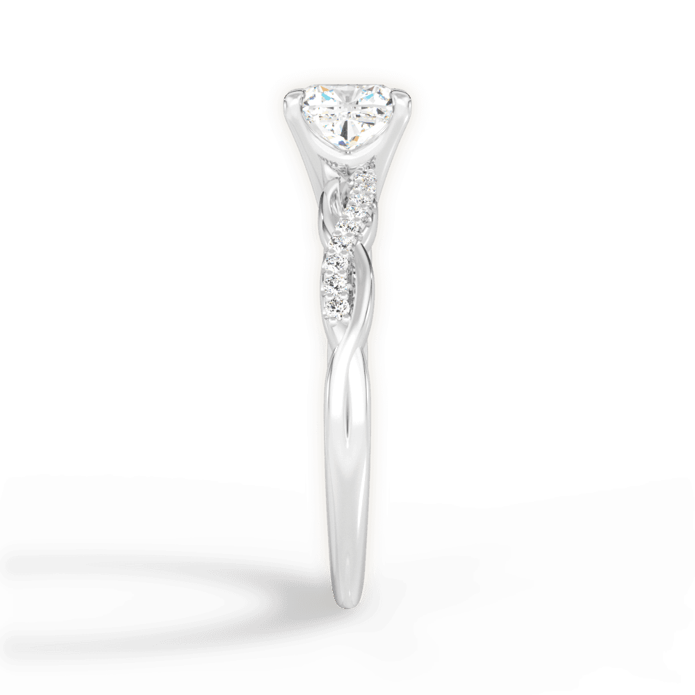 Charlotte Cushion Cut Lab Grown Diamond Platinum Engagement Ring - View 4