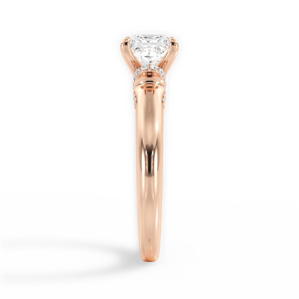 Florence Princess Cut Lab Grown Diamond 18Kt Rose Gold Engagement Ring - View 4
