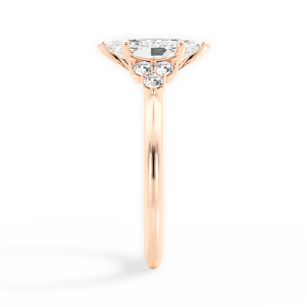 Celeste Marquise Cut Lab Grown Diamond 18Kt Rose Gold Engagement Ring - View 4