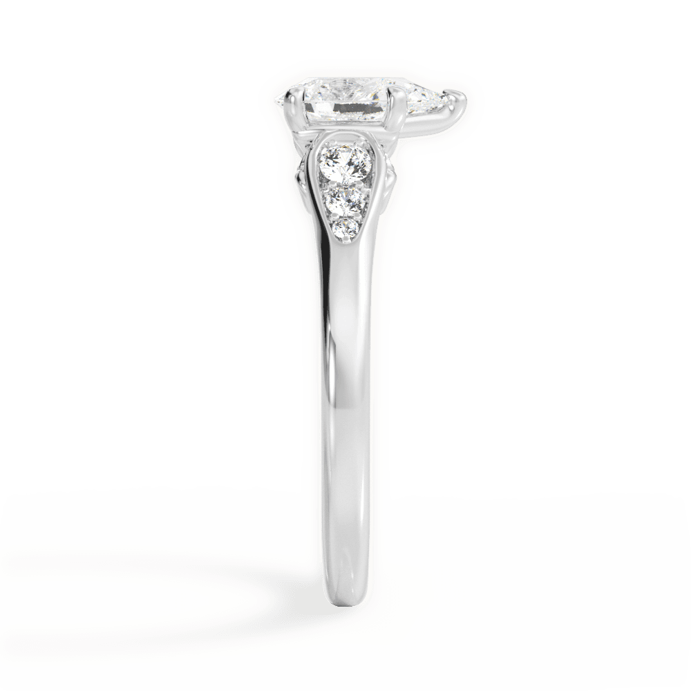Cecilia Pear Cut Lab Grown Diamond Platinum Engagement Ring - View 4