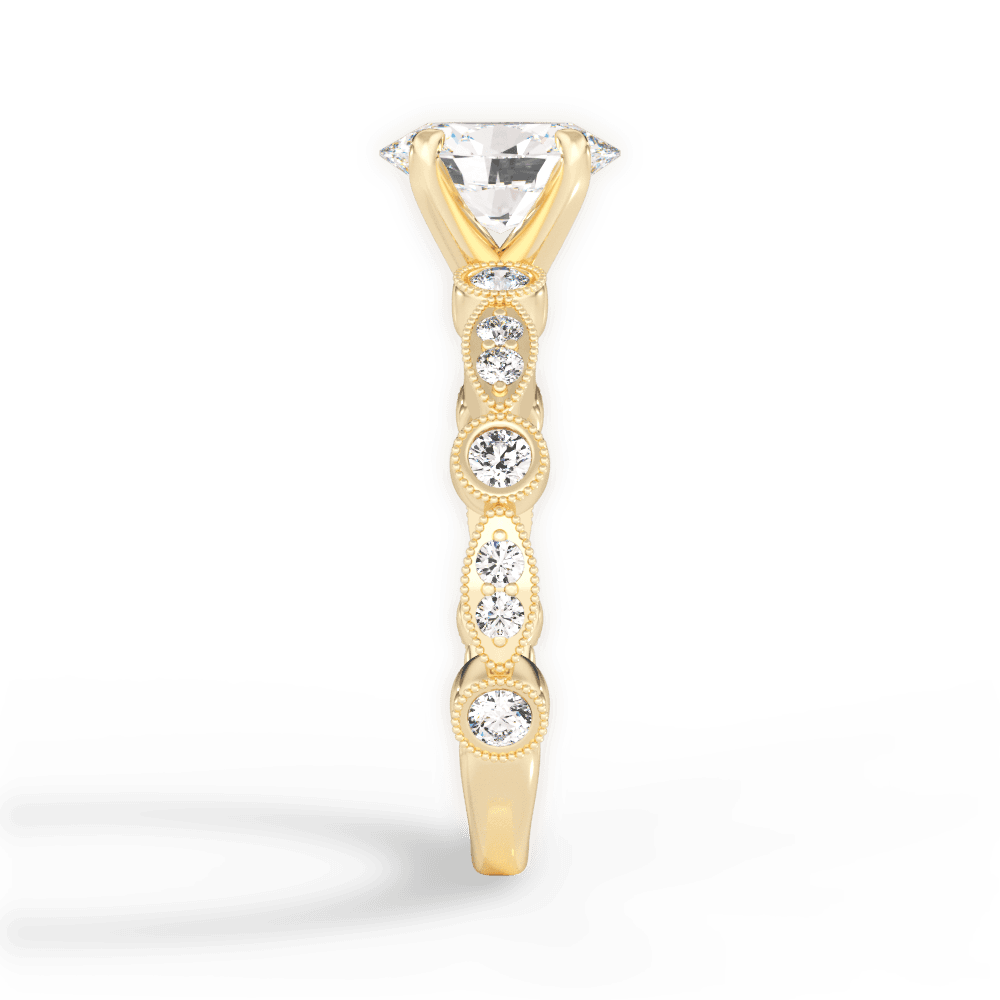 Edith Oval Cut Lab Grown Diamond 18Kt Yellow Gold Engagement Ring - View 3