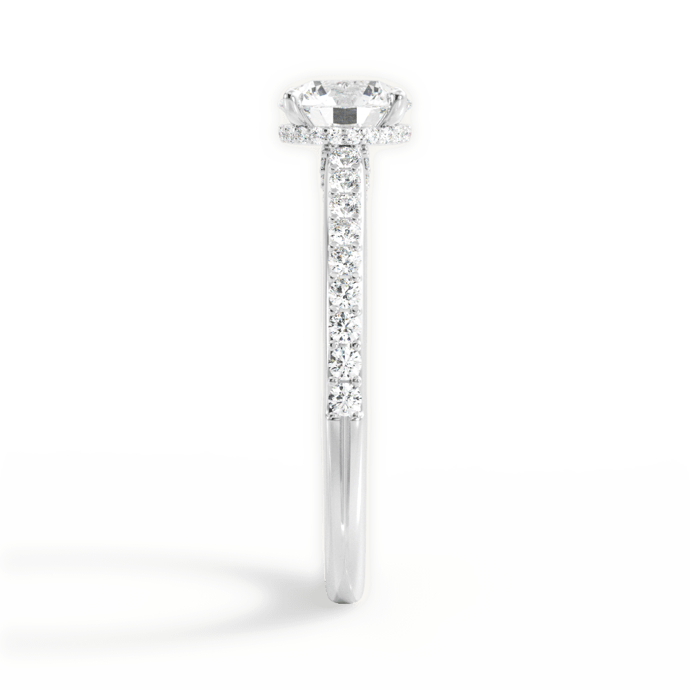 Joan Round Cut Lab Grown Diamond 14Kt White Gold Engagement Ring - View 2