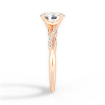 Charlotte Oval Cut Lab Grown Diamond 18Kt Rose Gold Engagement Ring - View 4