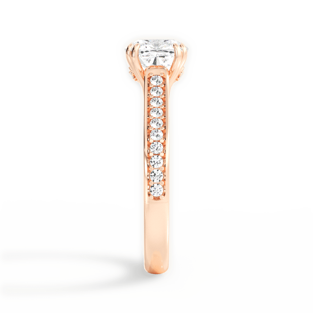 Deborah Cushion Cut Lab Grown Diamond 18Kt Rose Gold Engagement Ring - View 4