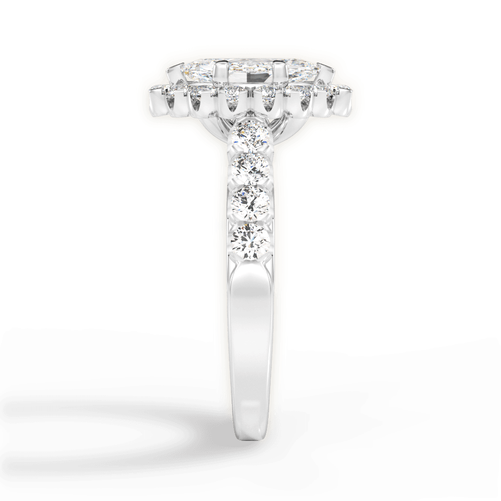 Lacey Marquise Cut Lab Grown Diamond Platinum Engagement Ring - View 3