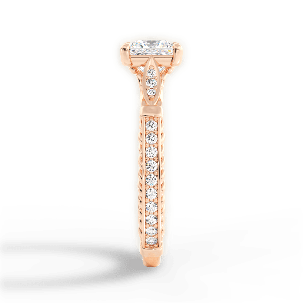 Gabriela Princess Cut Lab Grown Diamond 18Kt Rose Gold Engagement Ring - View 4