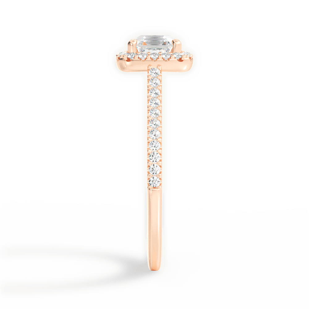 Jeanne Asscher Cut Lab Grown Diamond 18Kt Rose Gold Engagement Ring - View 3