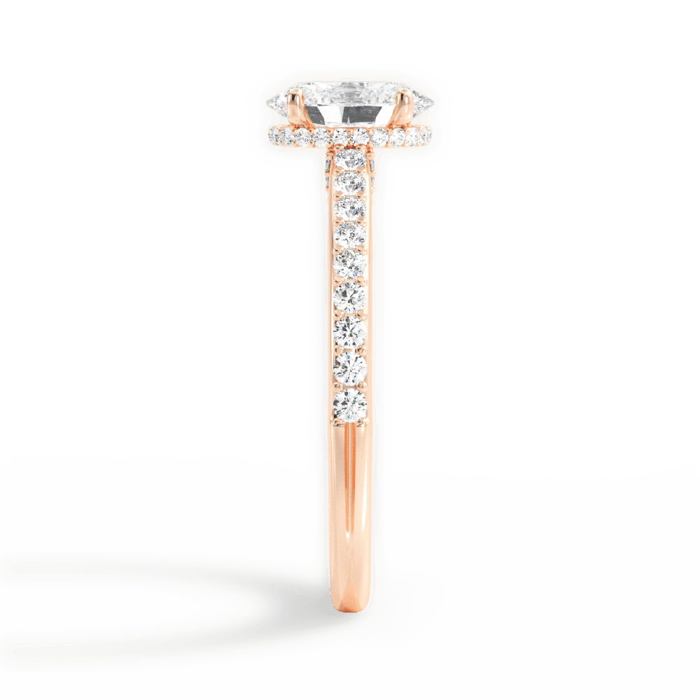 Joan Oval Cut Lab Grown Diamond 18Kt Rose Gold Engagement Ring - View 2