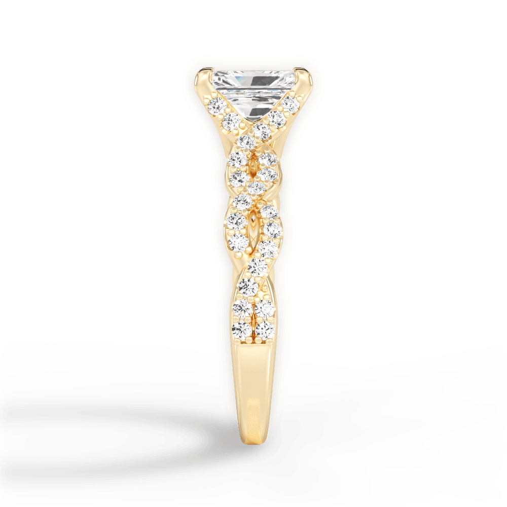 Justine Radiant Cut Lab Grown Diamond 18Kt Yellow Gold Engagement Ring - View 4