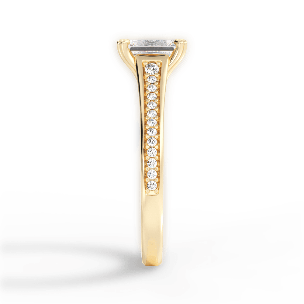 Delia Emerald Cut Lab Grown Diamond 18Kt Yellow Gold Engagement Ring - View 3