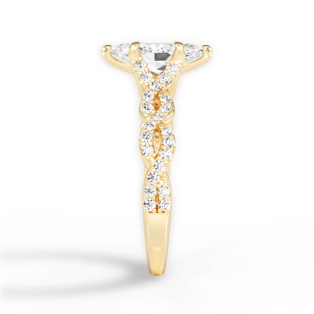 Justine Marquise Cut Lab Grown Diamond 18Kt Yellow Gold Engagement Ring - View 4