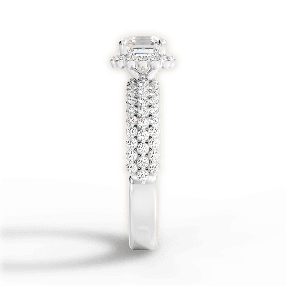 Jocelyn Asscher Cut Lab Grown Diamond 14Kt White Gold Engagement Ring - View 2