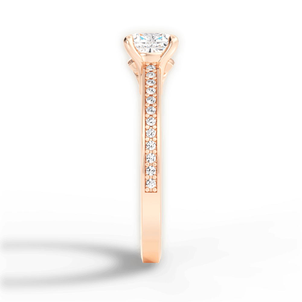 Donna Cushion Cut Lab Grown Diamond 18Kt Rose Gold Engagement Ring - View 4