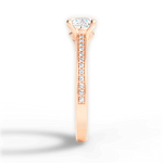 Donna Cushion Cut Lab Grown Diamond 18Kt Rose Gold Engagement Ring - View 4