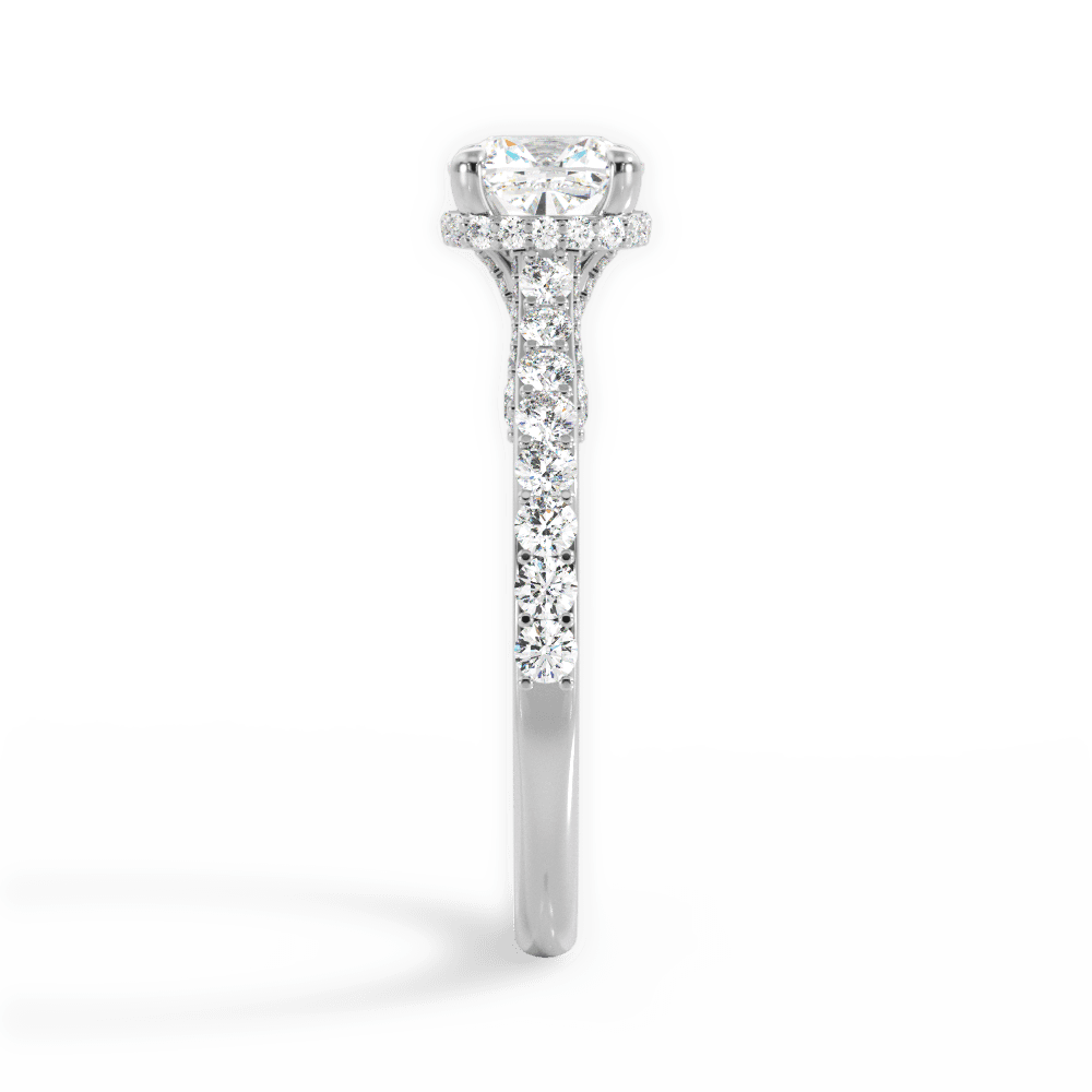 Laura Cushion Cut Lab Grown Diamond 14Kt White Gold Engagement Ring - View 3