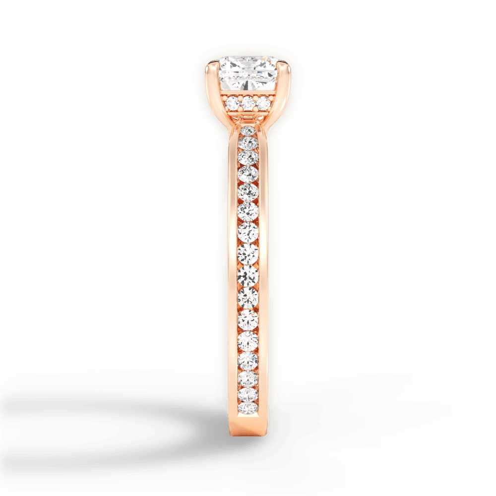 Katelyn Cushion Cut Lab Grown Diamond 18Kt Rose Gold Engagement Ring - View 3