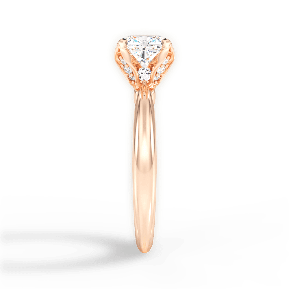 Elaine Cushion Cut Lab Grown Diamond 18Kt Rose Gold Engagement Ring - View 2