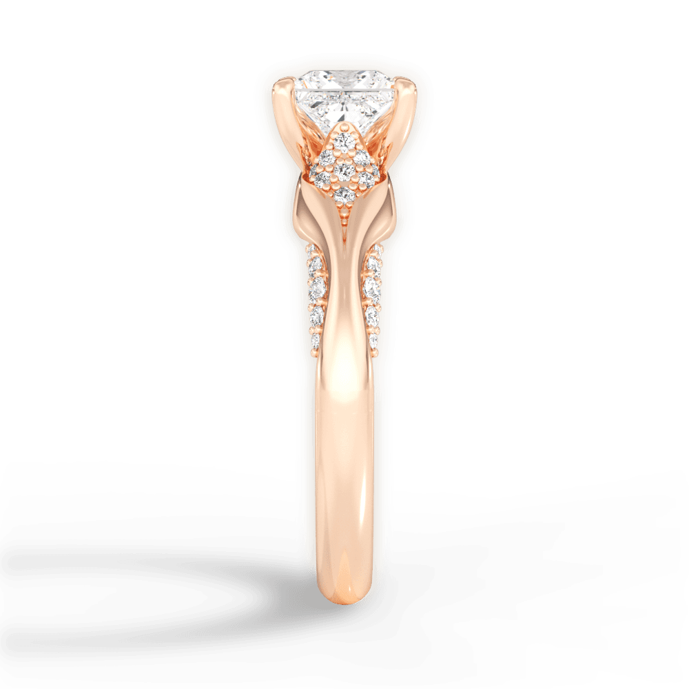 Isabel Princess Cut Lab Grown Diamond 18Kt Rose Gold Engagement Ring - View 2