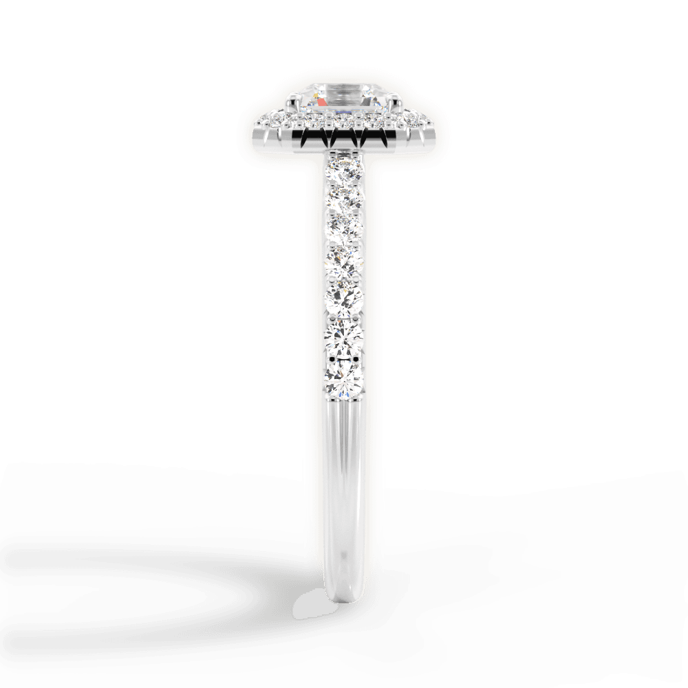 Kathleen Asscher Cut Lab Grown Diamond Platinum Engagement Ring - View 4