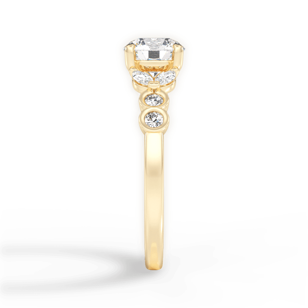 Evelyn Round Cut Lab Grown Diamond 18Kt Yellow Gold Engagement Ring - View 4