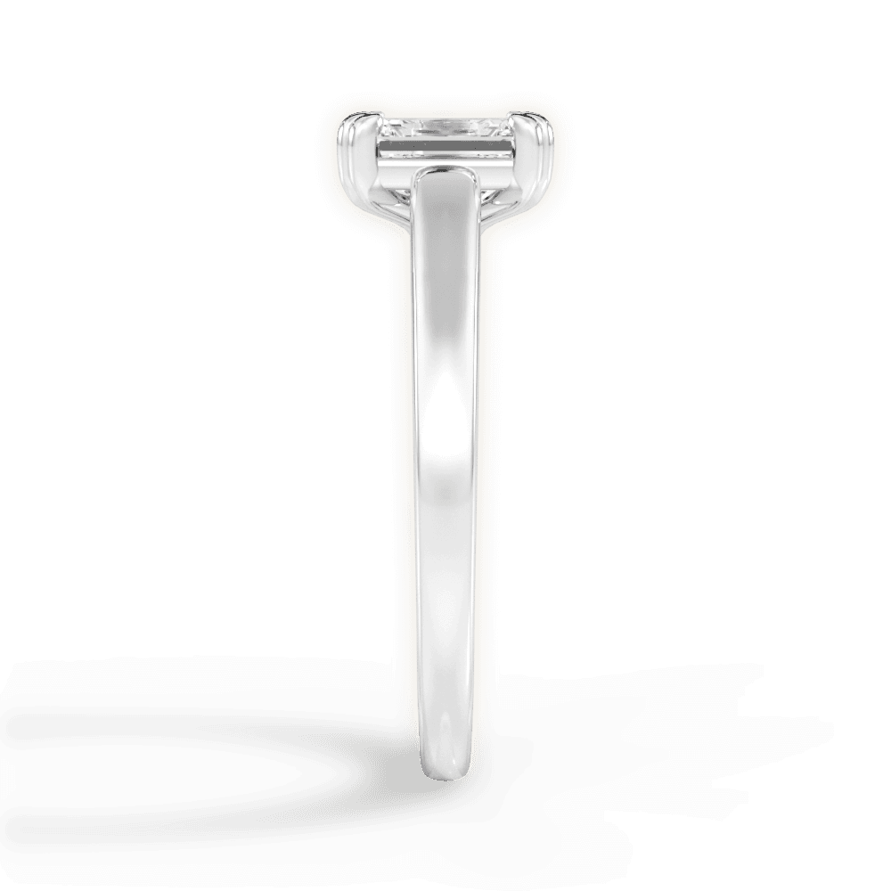 Anna Emerald Cut Lab Grown Diamond 18Kt White Gold Engagement Ring - View 4