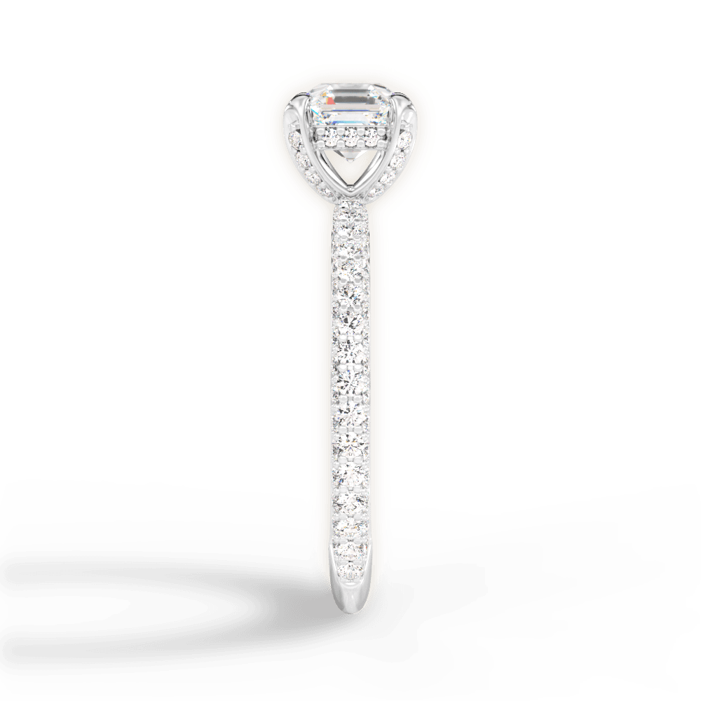 Madeline Asscher Cut Lab Grown Diamond Platinum Engagement Ring - View 2