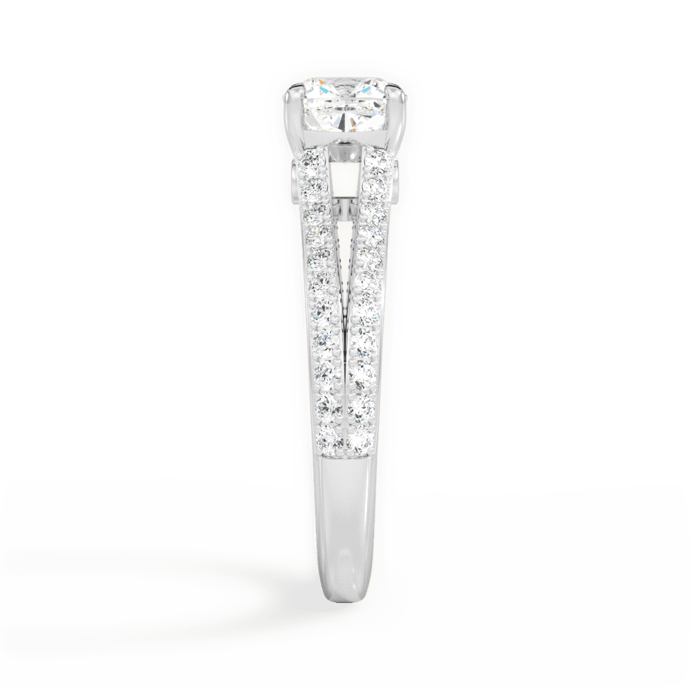 Kendra Cushion Cut Lab Grown Diamond Platinum Engagement Ring - View 3