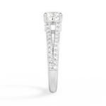 Kendra Cushion Cut Lab Grown Diamond Platinum Engagement Ring - View 3