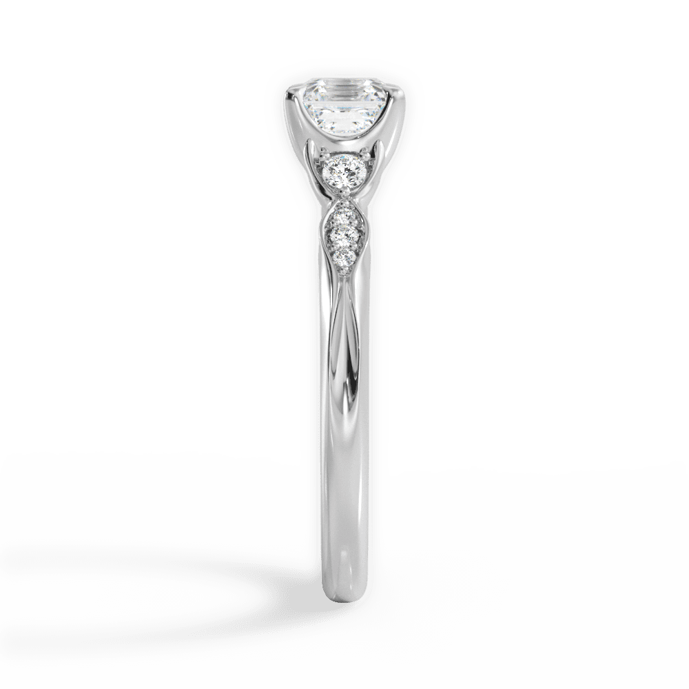 Cassie Asscher Cut Lab Grown Diamond 14Kt White Gold Engagement Ring - View 2