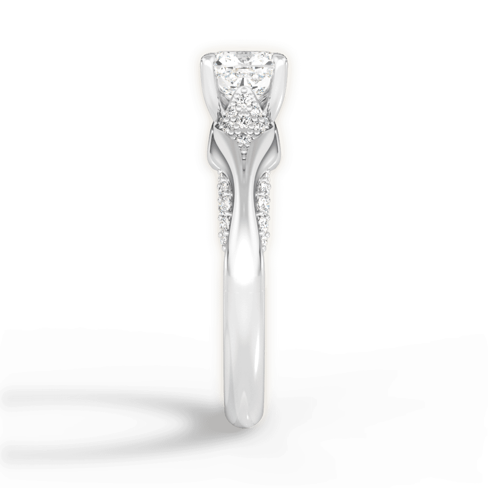 Isabel Cushion Cut Lab Grown Diamond Platinum Engagement Ring - View 3