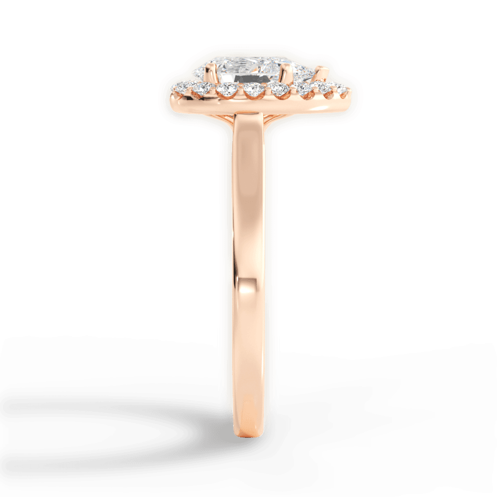 Fiona Pear Cut Lab Grown Diamond 18Kt Rose Gold Engagement Ring - View 3