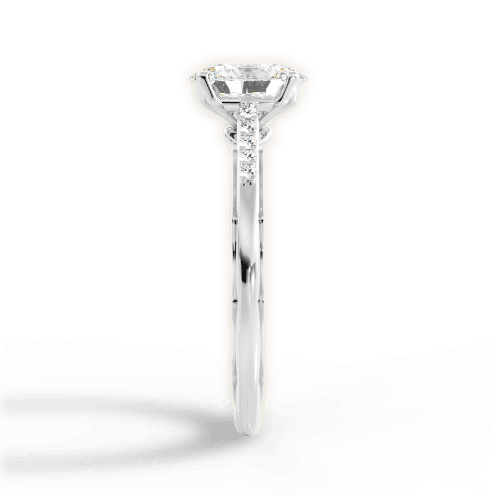 Christina Oval Cut Lab Grown Diamond Platinum Engagement Ring - View 3