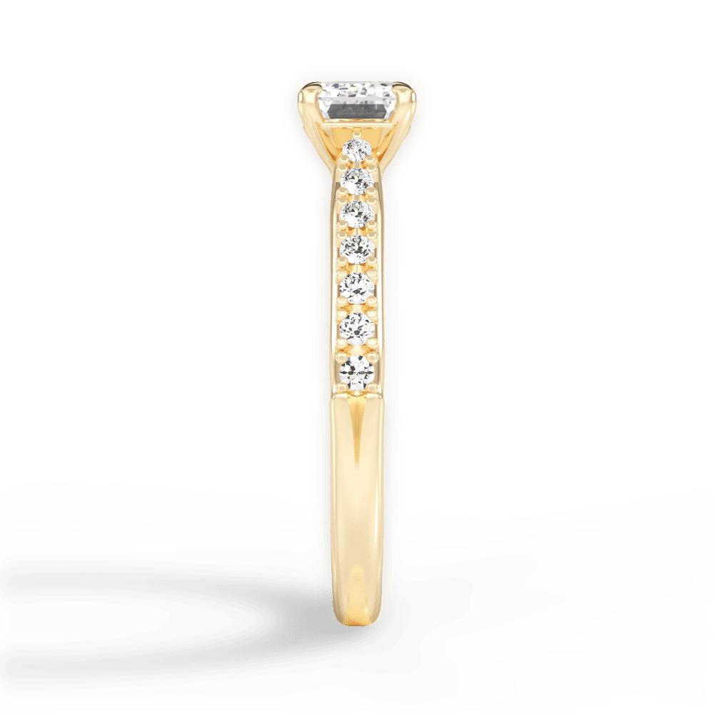 Diane Emerald Cut Lab Grown Diamond 18Kt Yellow Gold Engagement Ring - View 4