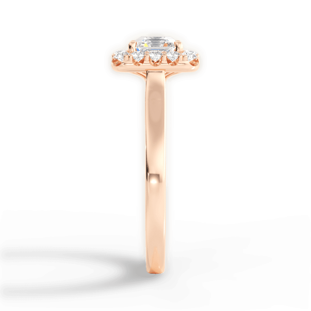 Fiona Asscher Cut Lab Grown Diamond 18Kt Rose Gold Engagement Ring - View 3