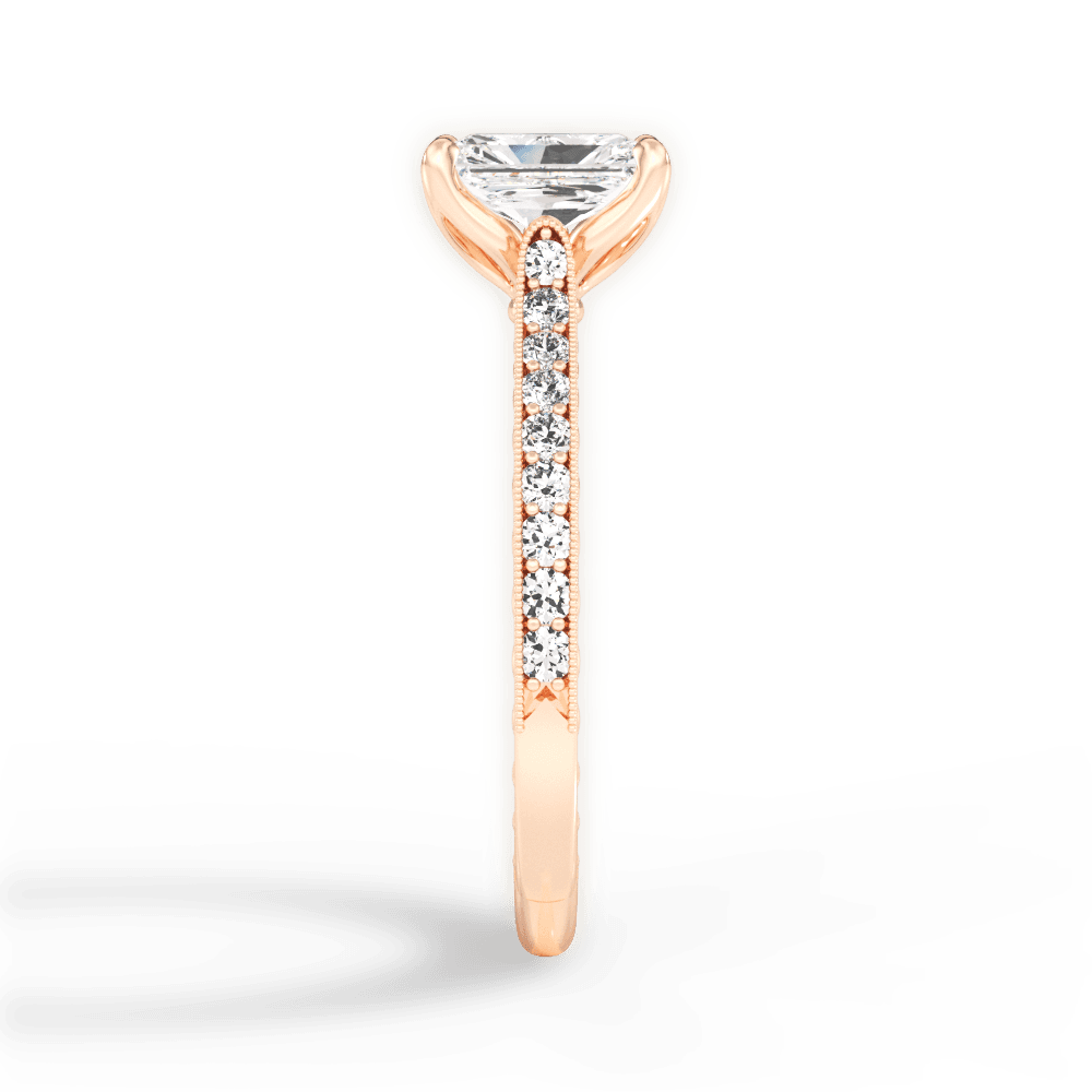 Gilda Radiant Cut Lab Grown Diamond 18Kt Rose Gold Engagement Ring - View 2