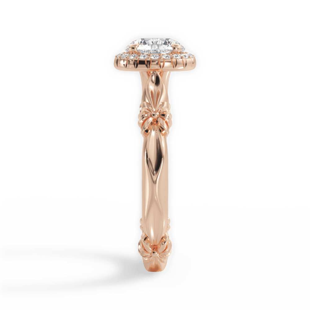 Erica Round Cut Lab Grown Diamond 18Kt Rose Gold Engagement Ring - View 2