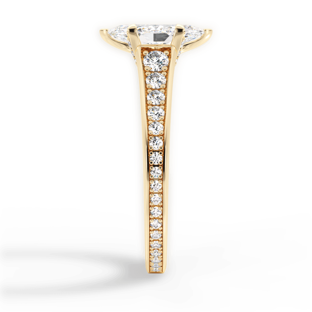 Leslie Marquise Cut Lab Grown Diamond 18Kt Yellow Gold Engagement Ring - View 3