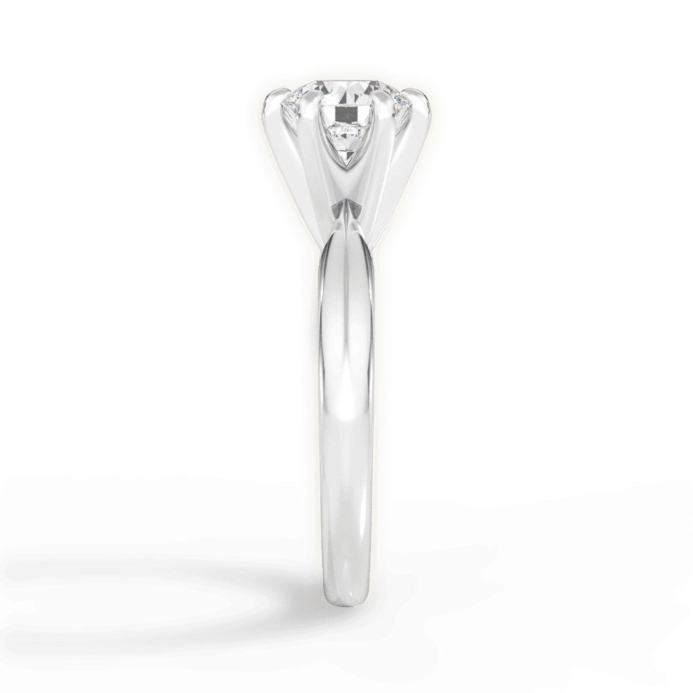 Ava Round Cut Lab Grown Diamond 18Kt White Gold Engagement Ring - View 4