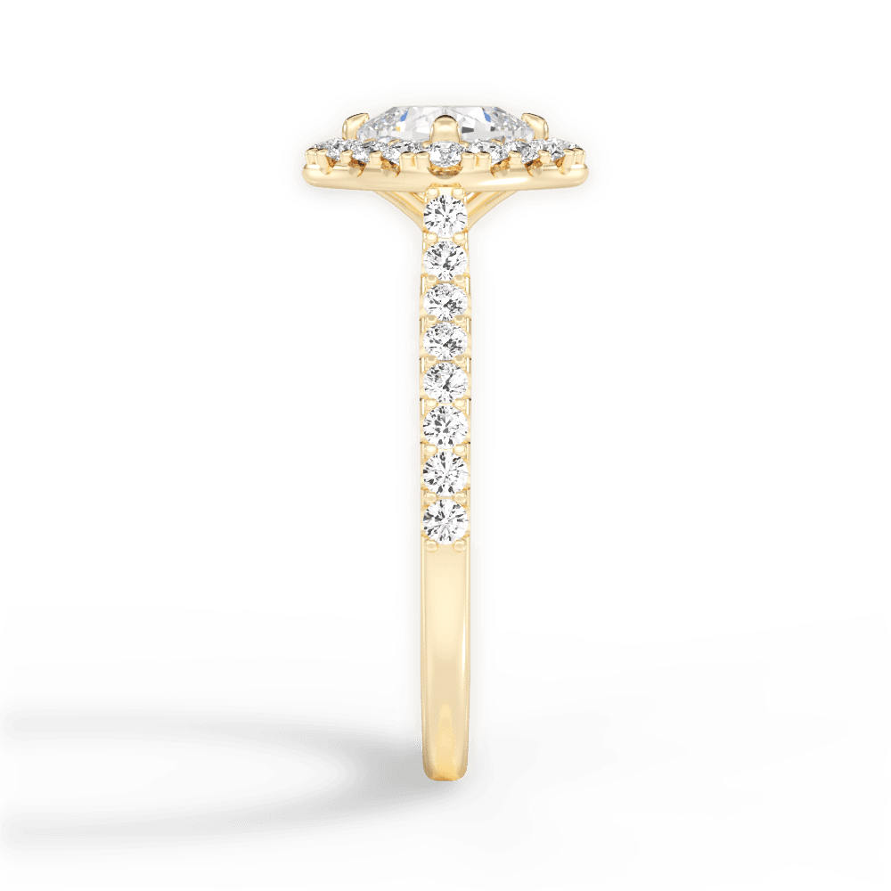 Jackie Cushion Cut Lab Grown Diamond 18Kt Yellow Gold Engagement Ring - View 3