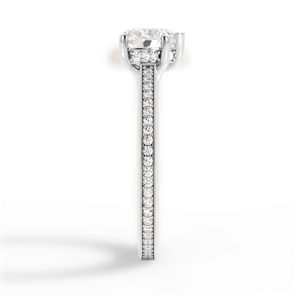 Janet Heart Cut Lab Grown Diamond Platinum Engagement Ring - View 3